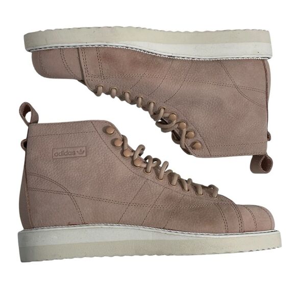 NWT Adidas Super Star Pink Boots Women’s Size 7‎ High Top Leather B37816 Shoes - Picture 2 of 12